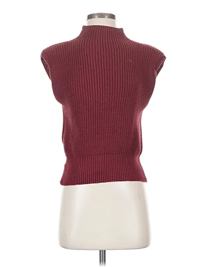 Pre-owned Cider Sleeveless Top Burgundy Turtleneck Tops