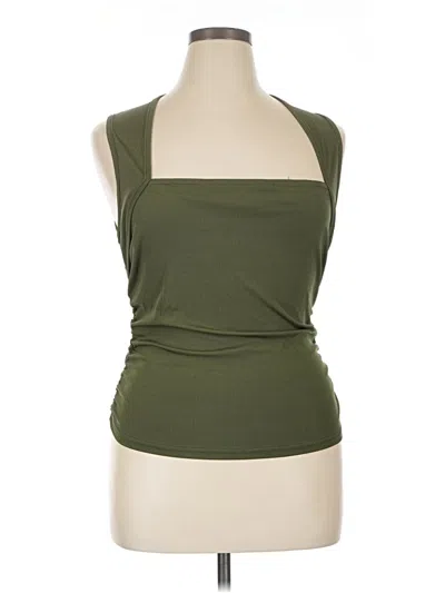 Pre-owned Cider Sleeveless Top Green Halter Neckline Tops