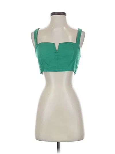 Pre-owned Cider Sleeveless Top Green Strapless Neckline Tops