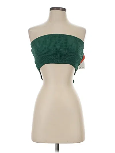 Pre-owned Cider Sleeveless Top Green Strapless Neckline Tops