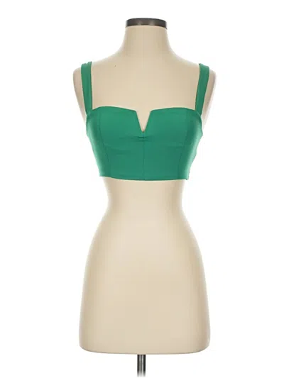 Pre-owned Cider Sleeveless Top Green Strapless Neckline Tops