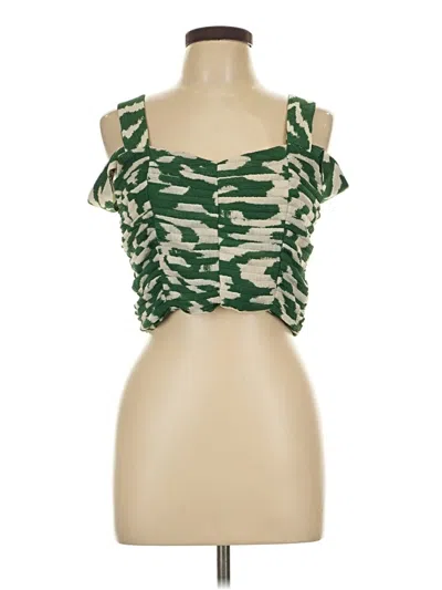 Pre-owned Cider Sleeveless Top Green Strapless Neckline Tops
