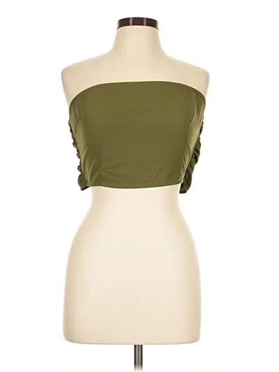 Pre-owned Cider Sleeveless Top Green Strapless Neckline Tops