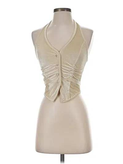 Pre-owned Cider Sleeveless Top Ivory Halter Neckline Tops