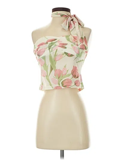 Pre-owned Cider Sleeveless Top Ivory Halter Neckline Tops