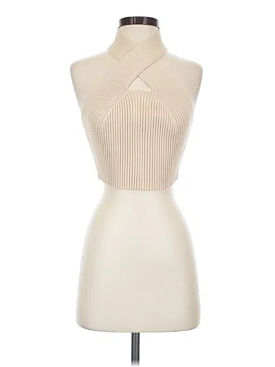 Pre-owned Cider Sleeveless Top Ivory Halter Neckline Tops