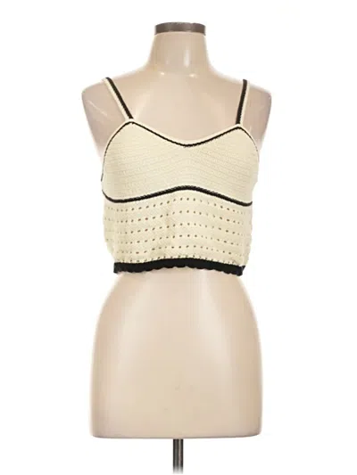 Pre-owned Cider Sleeveless Top Ivory Halter Neckline Tops In White