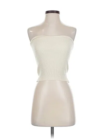 Pre-owned Cider Sleeveless Top Ivory Strapless Neckline Tops In White