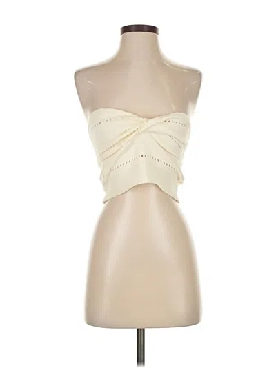 Pre-owned Cider Sleeveless Top Ivory Strapless Neckline Tops In White