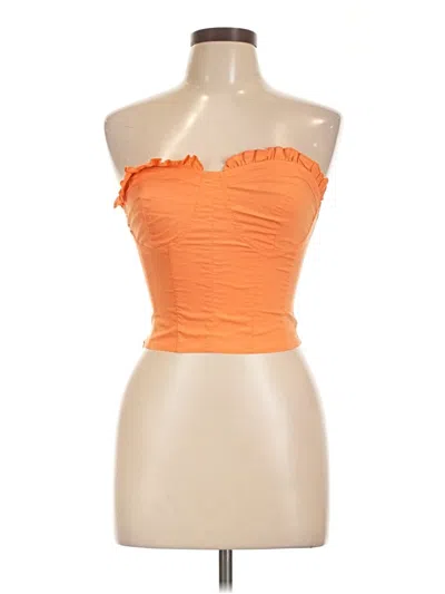 Pre-owned Cider Sleeveless Top Orange Strapless Neckline Tops