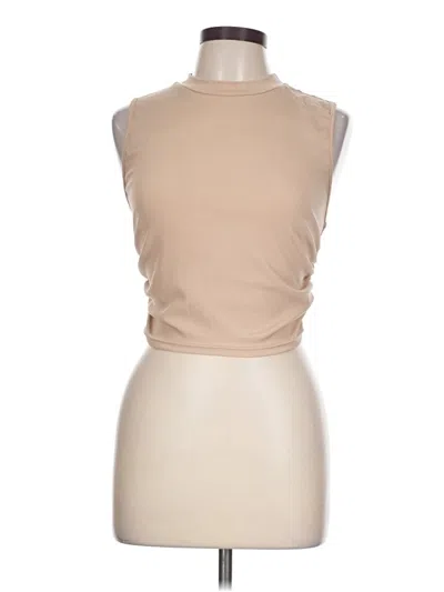Pre-owned Cider Sleeveless Top Tan Cowl Neck Tops