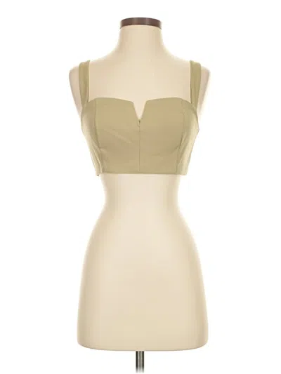 Pre-owned Cider Sleeveless Top Tan Strapless Neckline Tops In Brown