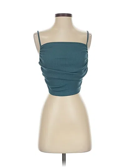 Pre-owned Cider Sleeveless Top Teal Strapless Neckline Tops In Blue