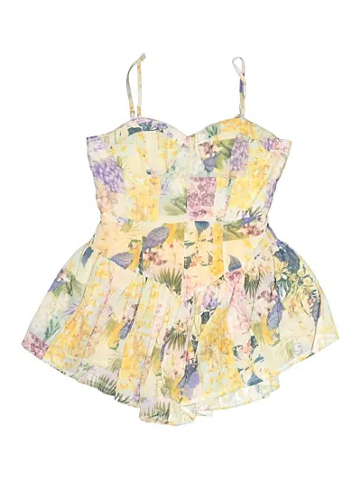 Pre-owned Cider Sleeveless Top Yellow Strapless Neckline Tops