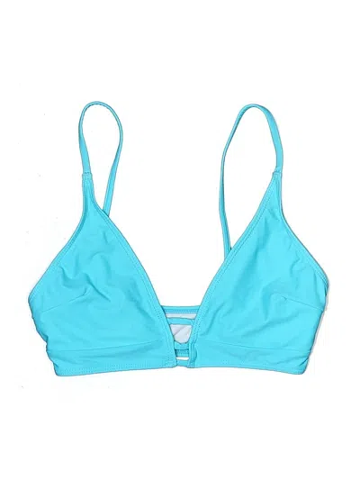 Pre-owned Cider Swimsuit Top Teal Swimwear In Blue