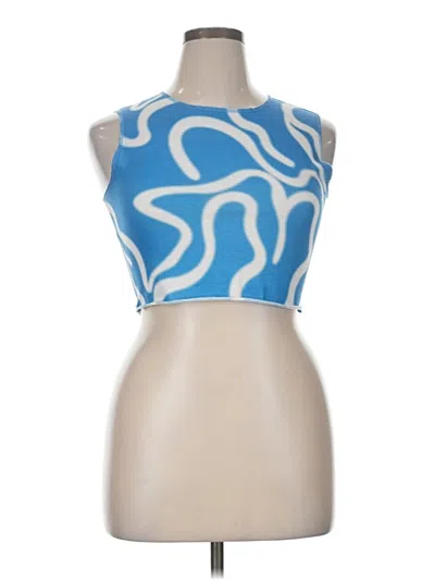 Pre-owned Cider Tank Top Blue Crew Neck Tops