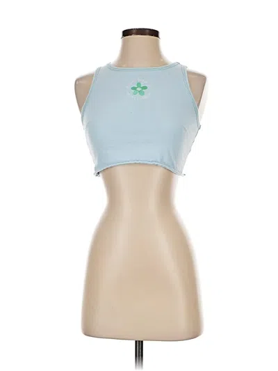 Pre-owned Cider Tank Top Blue Halter Neckline Tops