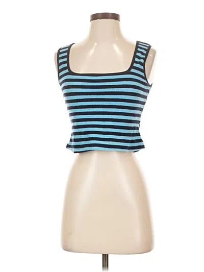 Pre-owned Cider Tank Top Blue Strapless Neckline Tops