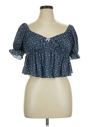 Pre-owned Cider Tank Top Blue Sweetheart Neckline Tops
