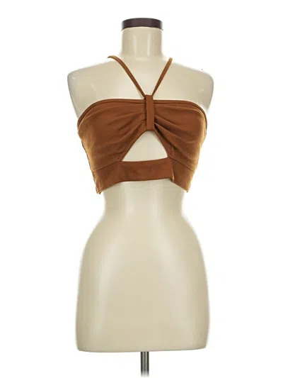 Pre-owned Cider Tank Top Brown Halter Neckline Tops