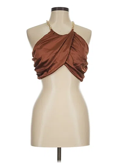 Pre-owned Cider Tank Top Brown Halter Neckline Tops