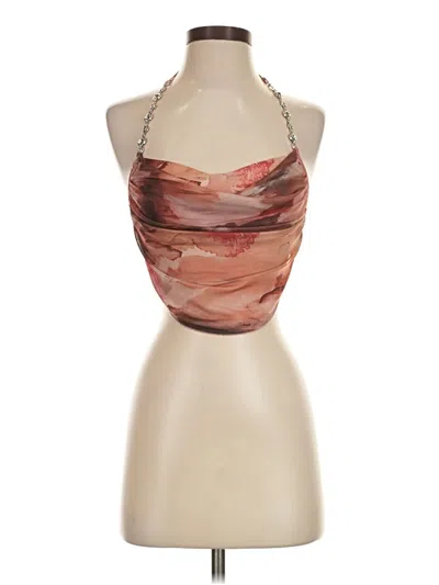 Pre-owned Cider Tank Top Brown Halter Neckline Tops