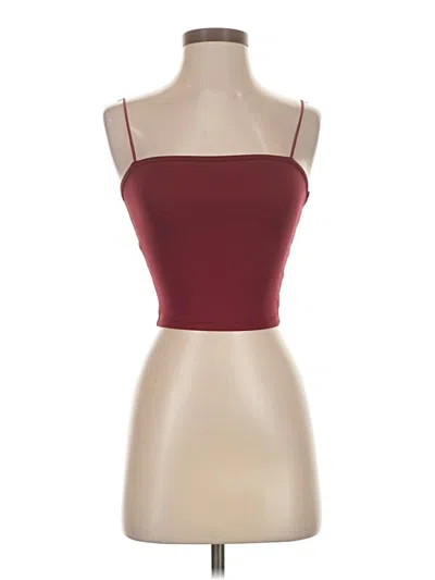 Pre-owned Cider Tank Top Burgundy Strapless Neckline Tops