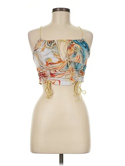 Pre-owned Cider Tank Top Gold Halter Neckline Tops