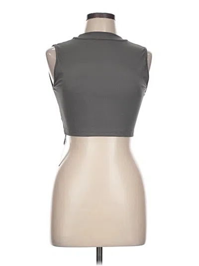 Pre-owned Cider Tank Top Gray Halter Neckline Tops