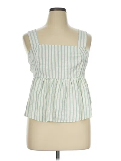 Pre-owned Cider Tank Top Green Square Neckline Tops