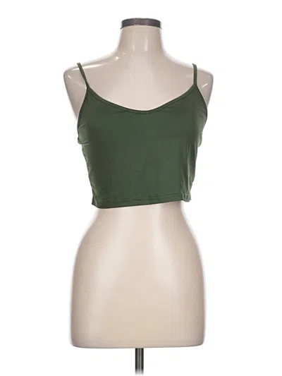 Pre-owned Cider Tank Top Green Strapless Neckline Tops