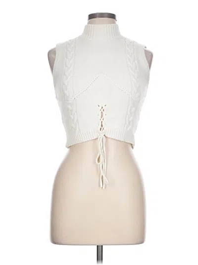 Pre-owned Cider Tank Top Ivory Halter Neckline Tops