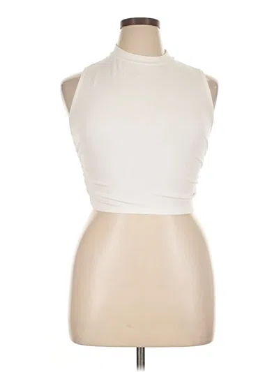 Pre-owned Cider Tank Top Ivory Halter Neckline Tops In White