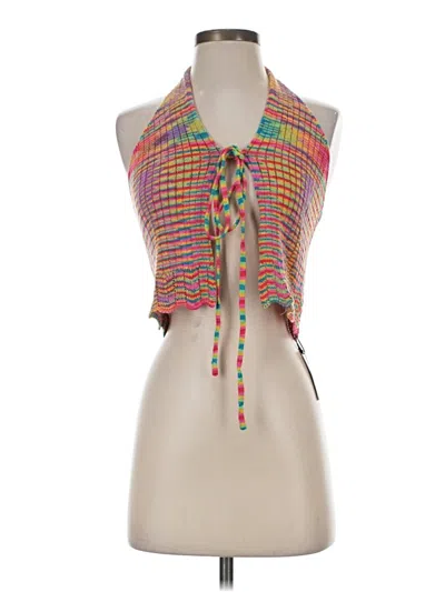 Pre-owned Cider Tank Top Orange Halter Neckline Tops