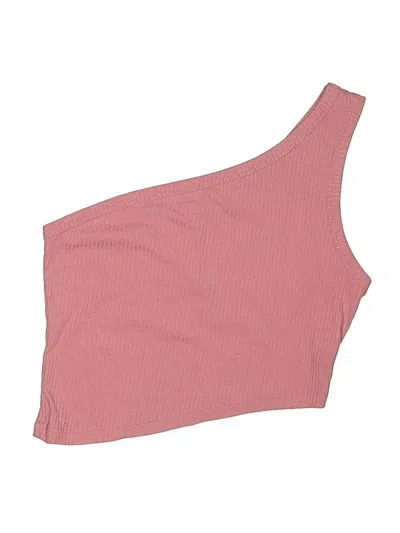 Pre-owned Cider Tank Top Pink One Shoulder Neckline Tops