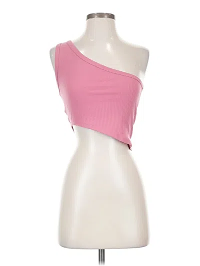 Pre-owned Cider Tank Top Pink One Shoulder Neckline Tops