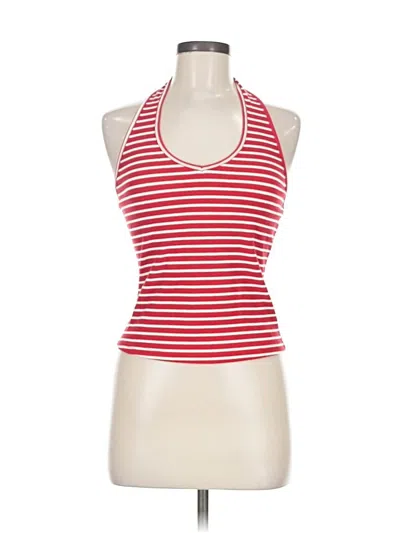 Pre-owned Cider Tank Top Red Halter Neckline Tops