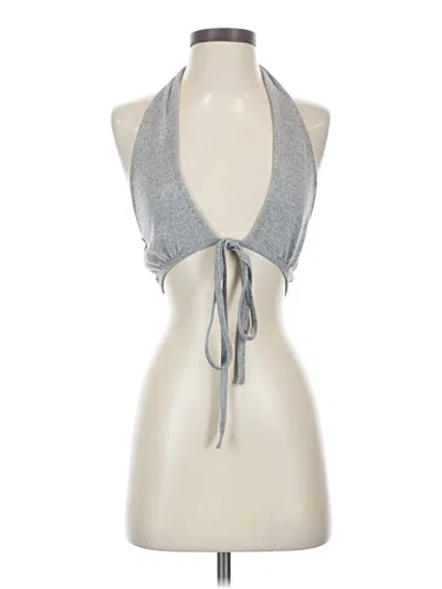 Pre-owned Cider Tank Top Silver Halter Neckline Tops