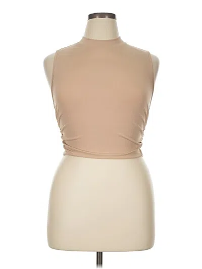 Pre-owned Cider Tank Top Tan Halter Neckline Tops