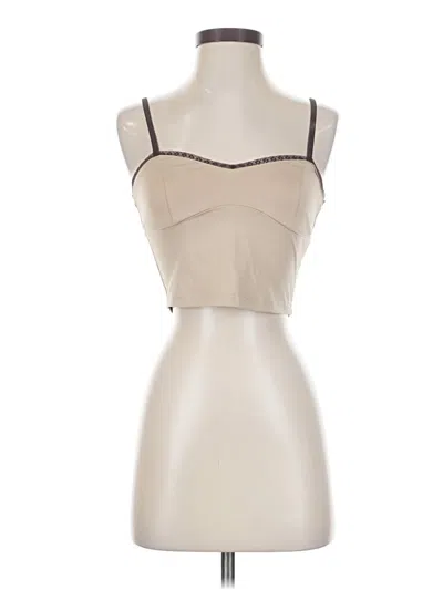 Pre-owned Cider Tank Top Tan Strapless Neckline Tops