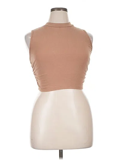 Pre-owned Cider Tank Top Tan Turtleneck Tops