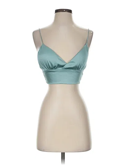 Pre-owned Cider Tank Top Teal Strapless Neckline Tops
