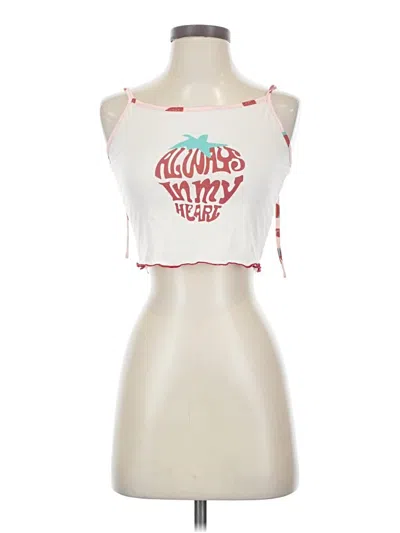 Pre-owned Cider Tank Top White Strapless Neckline Tops