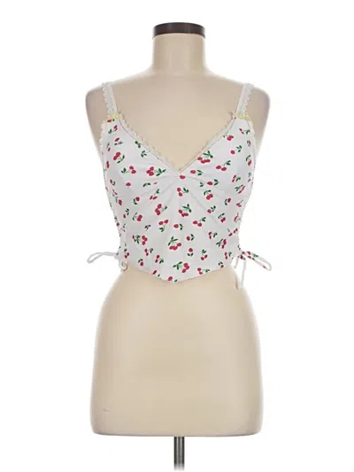 Pre-owned Cider Tank Top White Sweetheart Neckline Tops