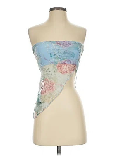 Pre-owned Cider Tube Top Blue Strapless Neckline Tops