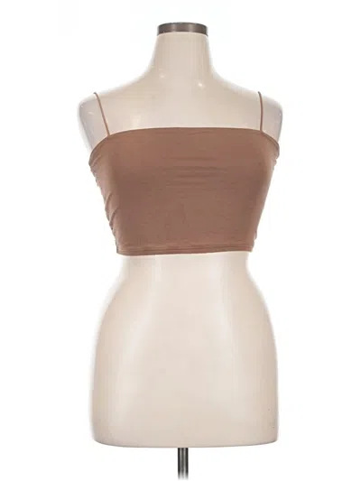 Pre-owned Cider Tube Top Brown Strapless Neckline Tops