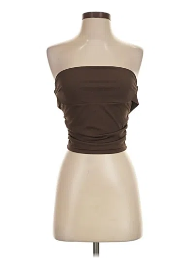 Pre-owned Cider Tube Top Brown Strapless Neckline Tops