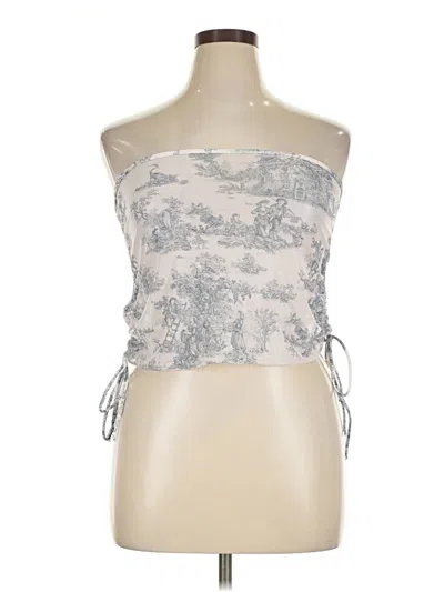 Pre-owned Cider Tube Top Silver Strapless Neckline Tops