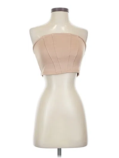 Pre-owned Cider Tube Top Tan Strapless Neckline Tops