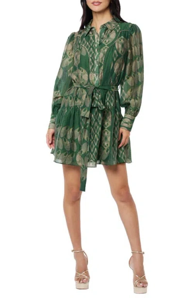 Ciebon Abbott Long Sleeve Shirtdress In Green